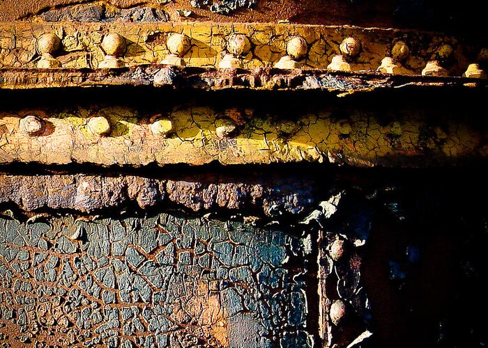 Abstract Greeting Card featuring the photograph The Language of Rust by Ronda Broatch