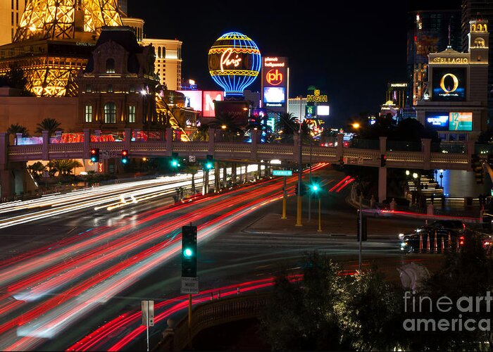Las Vegas Greeting Card featuring the photograph The Las Vegas Strip by Eddie Yerkish