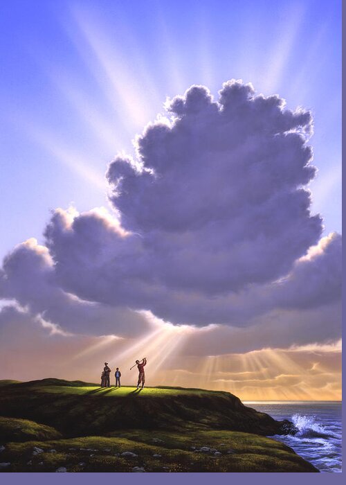 Golf Greeting Card featuring the painting The Legend of Bagger Vance by Jerry LoFaro