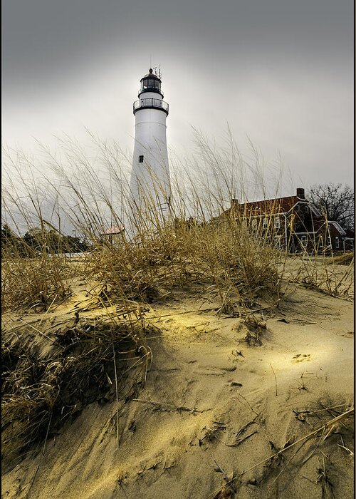 Usa Greeting Card featuring the photograph The LightHouse beach at Fort Gratiot Michigan by LeeAnn McLaneGoetz McLaneGoetzStudioLLCcom