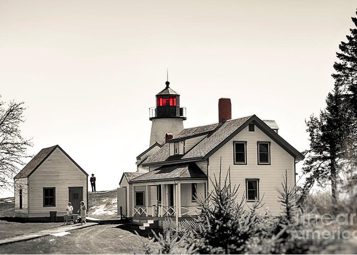 Lighthouse Greeting Card featuring the photograph The Lightkeeper by Brenda Giasson