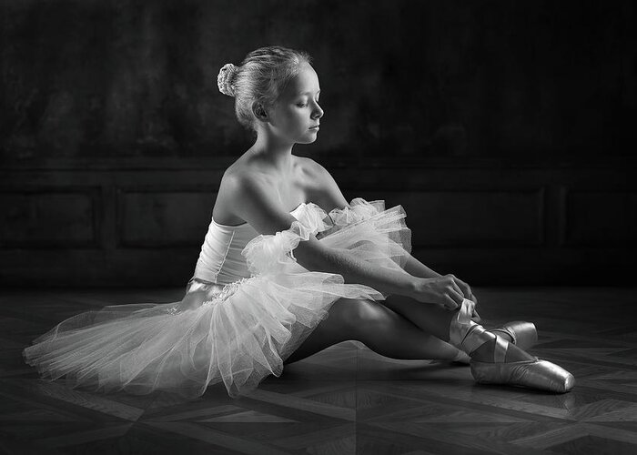 Ballerina Greeting Card featuring the photograph The Little Ballerina 1 by Victoria Ivanova