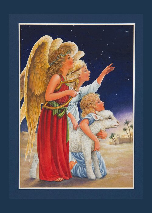 Angels Greeting Card featuring the painting The Little Shepherd Boy by Lynn Bywaters