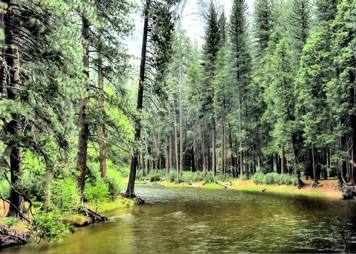  Greeting Card featuring the photograph The Merced River by Karen Dempsey