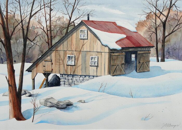 Shed Greeting Card featuring the painting The Morning After by Joseph Burger