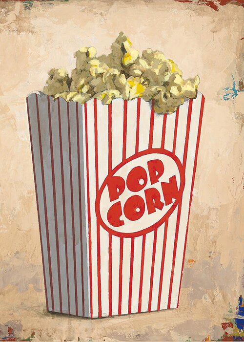 Popcorn Greeting Card featuring the painting The Movies by David Palmer