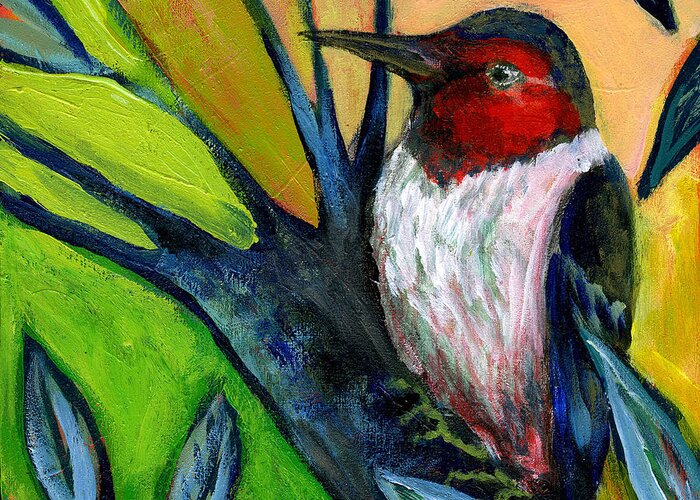 Woodpecker Greeting Card featuring the painting The NeverEnding Story No 124 by Jennifer Lommers