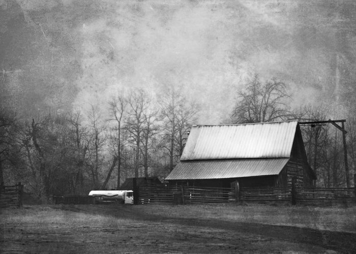 Vintage Greeting Card featuring the photograph The Old Barn by Theresa Tahara