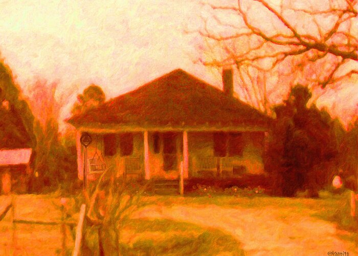 Old House Greeting Card featuring the painting The Old Home Place by Rebecca Korpita