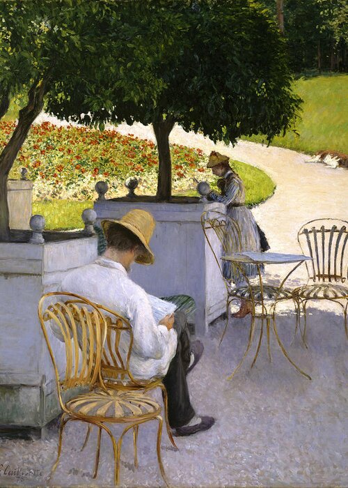 Gustave Caillebotte Greeting Card featuring the painting The Orange Trees by Gustave Caillebotte