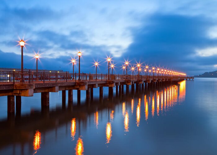San Francisco Greeting Card featuring the photograph The Pier by Jonathan Nguyen