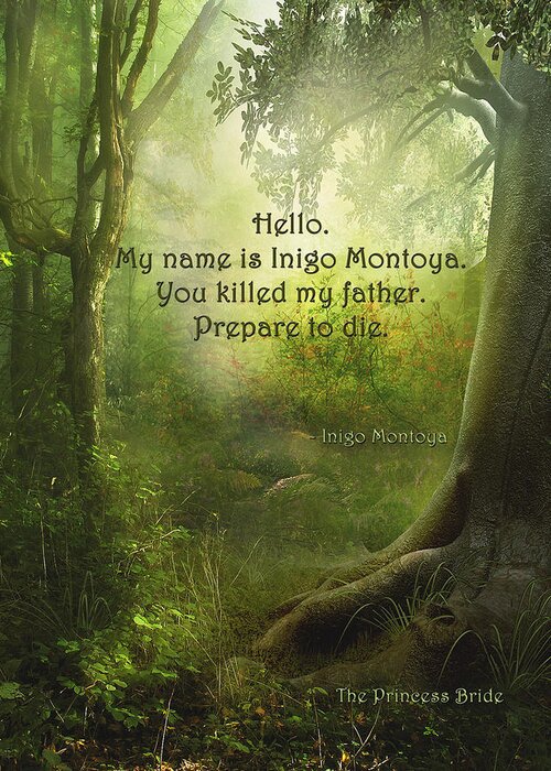 Featured Greeting Card featuring the digital art The Princess Bride - Hello by Paulette B Wright