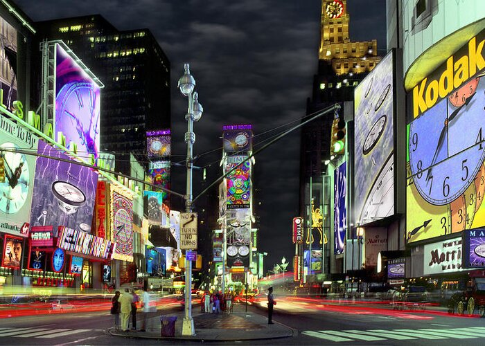 Time Square Greeting Card featuring the photograph The Real Time Square by Mike McGlothlen