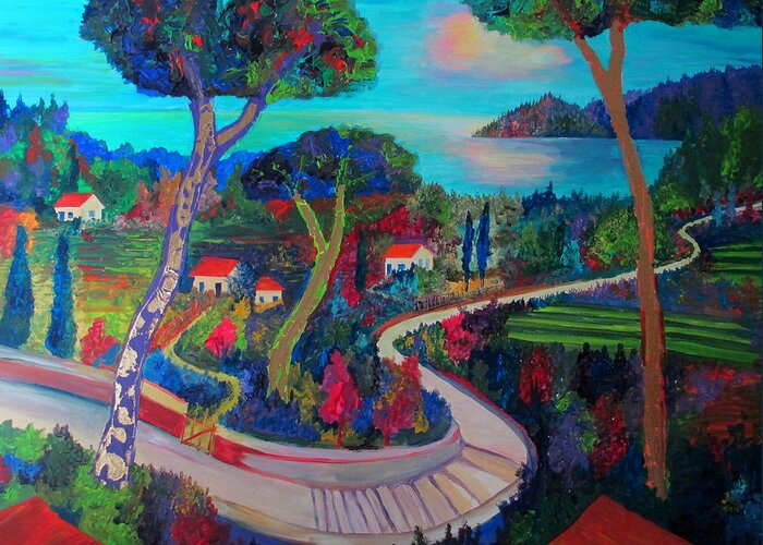 Landscape Greeting Card featuring the painting The Road To Recovery by Randall Weidner