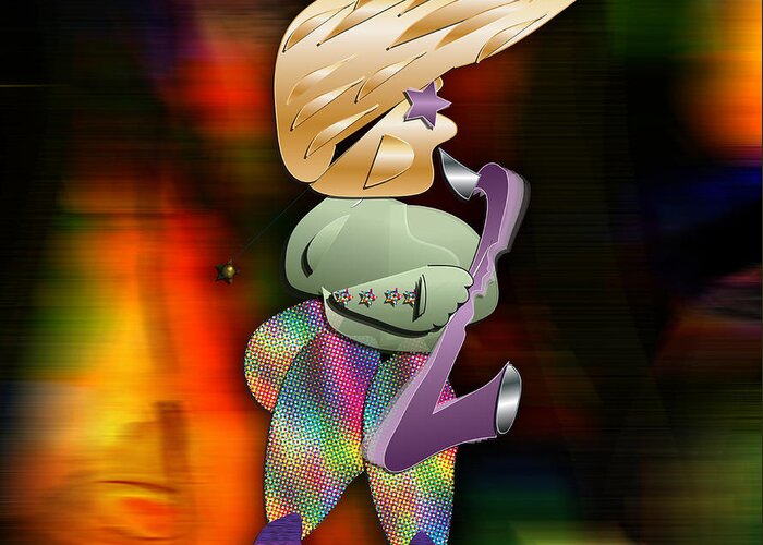 Saxophone Player Digital Art Greeting Card featuring the mixed media The Sax Man by Marvin Blaine
