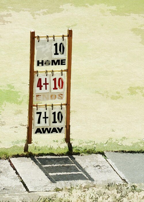 Bowls Greeting Card featuring the photograph The Score Board by Steve Taylor