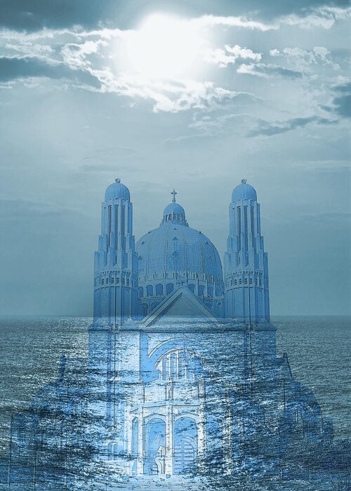 Digital Art Greeting Card featuring the photograph The Sea Church by Angel Jesus De la Fuente