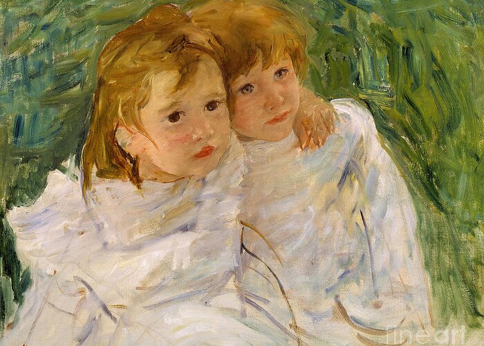 Mary Cassatt Greeting Card featuring the painting The Sisters by Mary Cassatt
