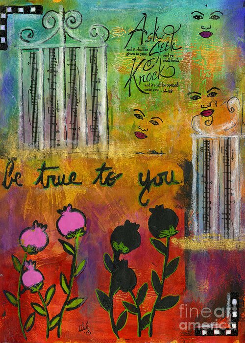 Women Greeting Card featuring the mixed media The Song of My Own Belief by Angela L Walker