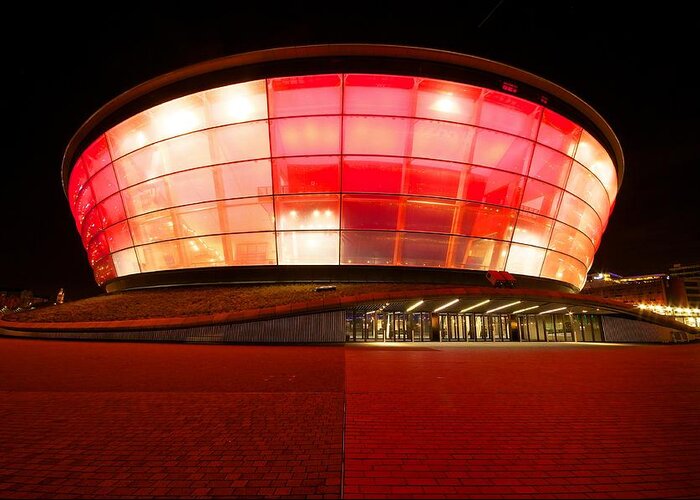 Sse Greeting Card featuring the photograph The SSE Hydro in Red by Stephen Taylor
