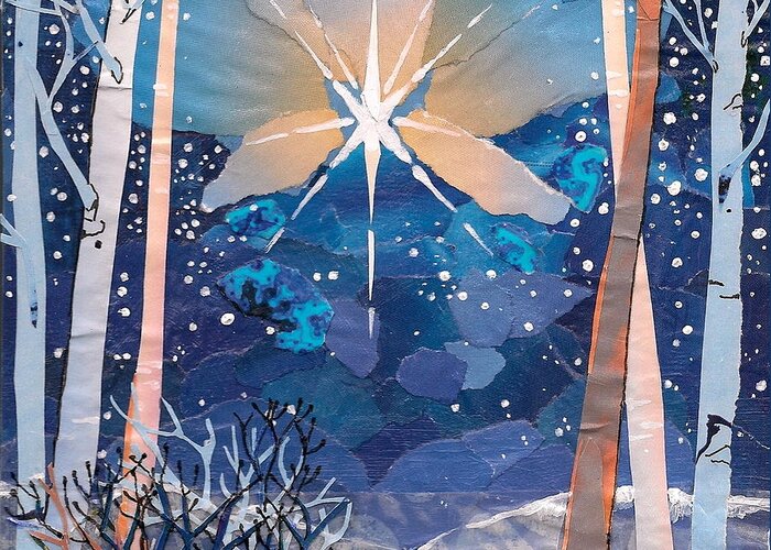 Christmas Greeting Card featuring the mixed media The Star by Robin Birrell