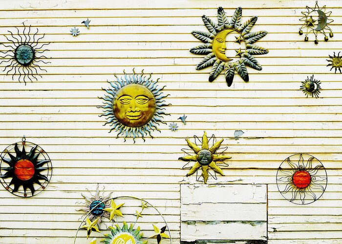 Sun Greeting Card featuring the photograph The Sun Moon and Stars by Pamela Patch