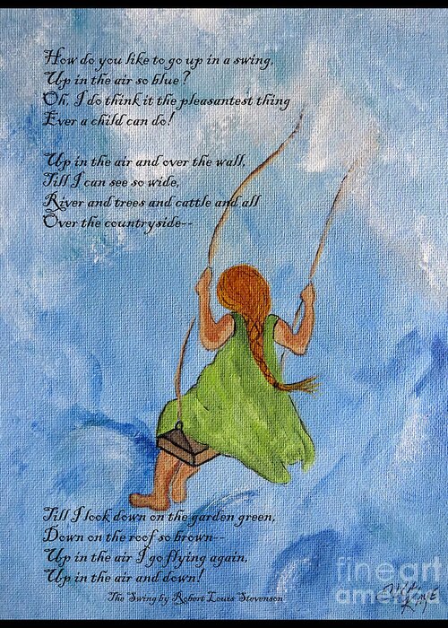 The Swing Greeting Card featuring the painting The Swing by Ella Kaye Dickey