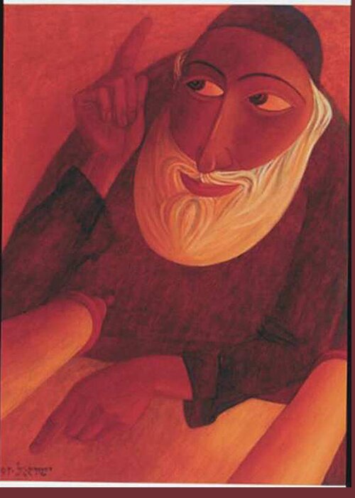 Talmudist Greeting Card featuring the painting The Talmudist by Israel Tsvaygenbaum
