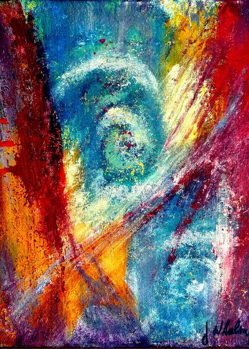 Abstract Greeting Card featuring the painting The Tempest by Jim Whalen