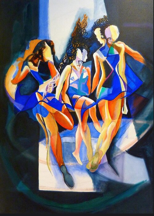 Irish Dance Dancing Greek Three Graces Greeting Card featuring the painting The three graces by Georg Douglas