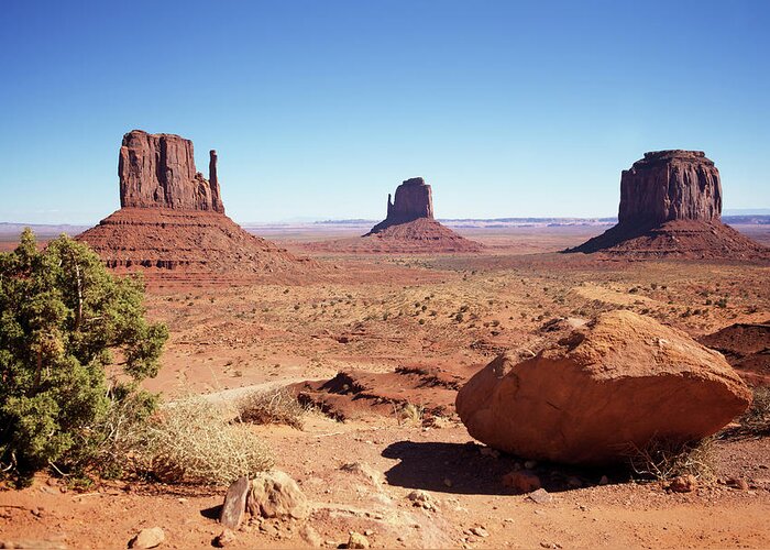 Geology Greeting Card featuring the photograph The Three Sisters At Monument Valley by Focus on nature