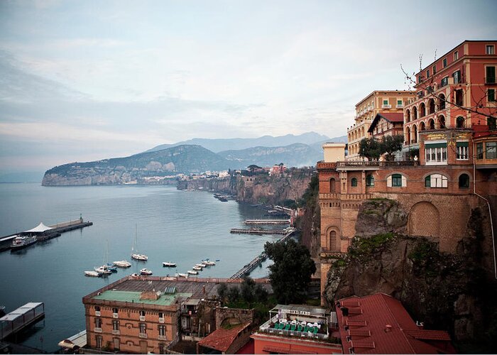 Architecture Greeting Card featuring the photograph The Town Of Sorrento, Italy Hugs by Chris Bennett