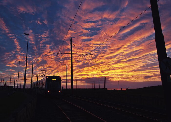Sky Greeting Card featuring the photograph The tram to Star Gate by Nick Barkworth