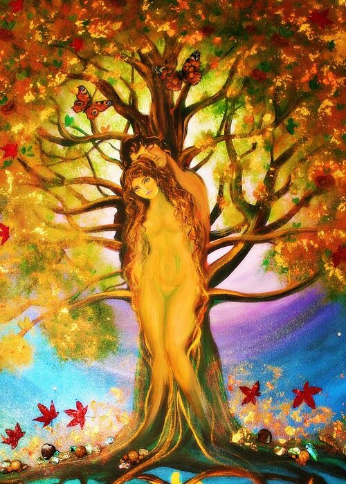 Tree Of Life Greeting Card featuring the photograph the Transformation of Adam and Eve by Alma Yamazaki