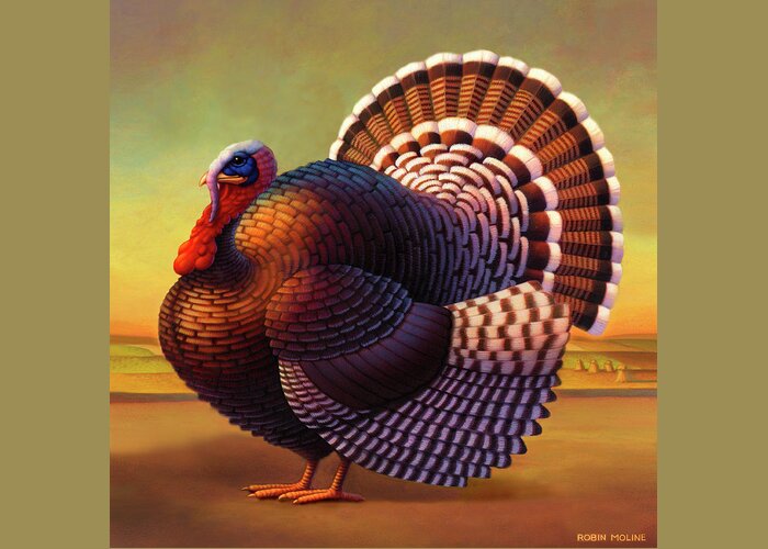  Turkey Greeting Card featuring the painting The Turkey by Robin Moline