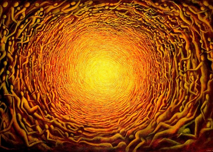  Vortex Greeting Card featuring the painting The vortex 2 by Alan Kenny