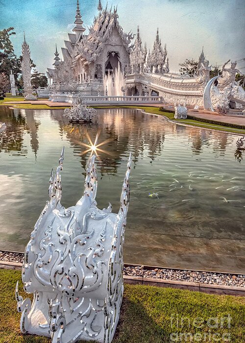 White Temple Greeting Card featuring the photograph The White Temple by Adrian Evans