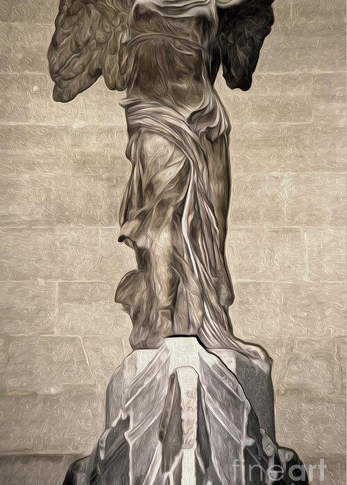 The Winged Victory of marble sculpture of the Greek goddess Nike Victory Greeting Card by Gregory Dyer