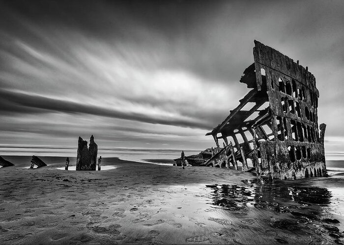 Shipwreck Greeting Card featuring the photograph The Wreck Of The Peter Iredale by Lydia Jacobs