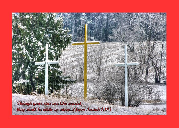 Maryland Greeting Card featuring the photograph Though Your Sins Are Like Scarlet - They Shall Be White As Snow - from Isaiah 1.18 by Michael Mazaika