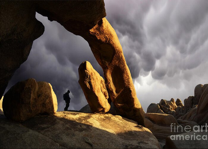 Rock Arch Greeting Card featuring the photograph Threatening Skies by Bob Christopher