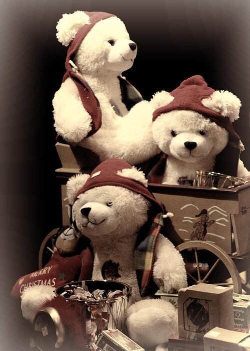 Toys Greeting Card featuring the photograph Three Bears Creative by Linda Phelps