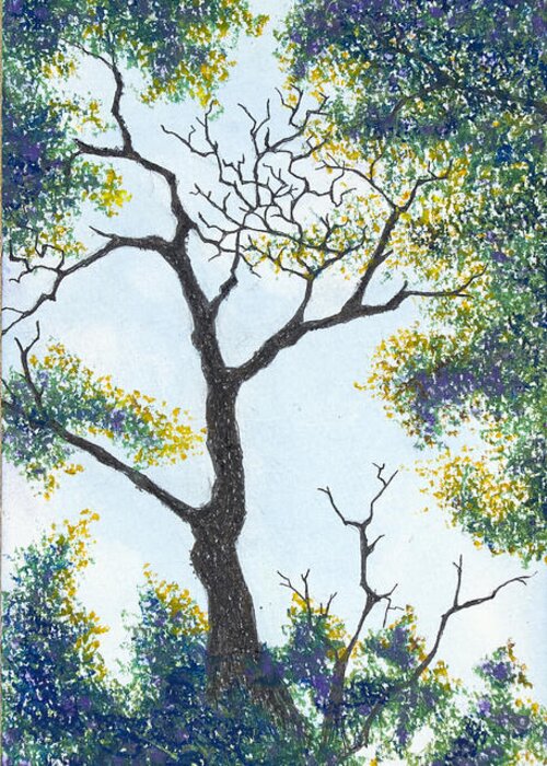 Ozarks Greeting Card featuring the pastel Through the Tree - Lake of the Ozarks by Michele Fritz