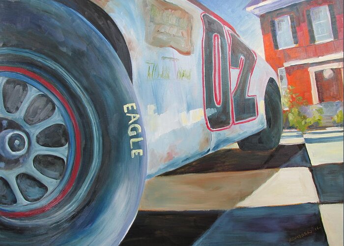 Nascar Greeting Card featuring the painting Thunder Road by Susan Richardson