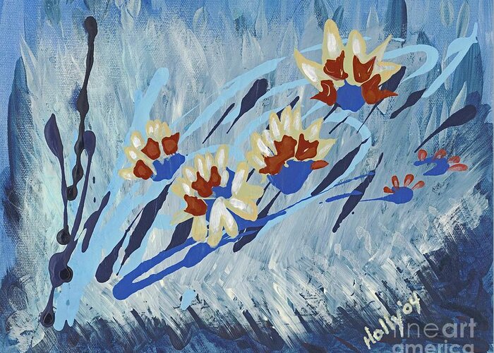 Flowers Greeting Card featuring the painting Thunderflowers by Holly Carmichael