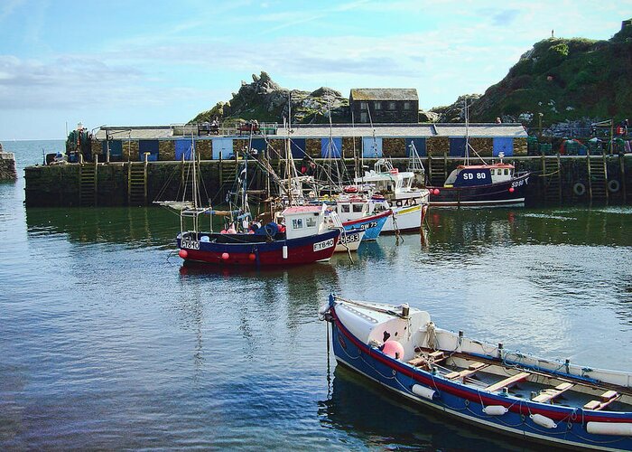 Polperro Harbor Greeting Card featuring the photograph Tides In by Phyllis Taylor