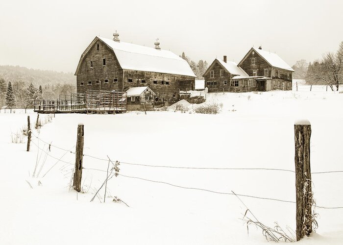 Vermont Greeting Card featuring the photograph Till Dawn Farm by John Vose