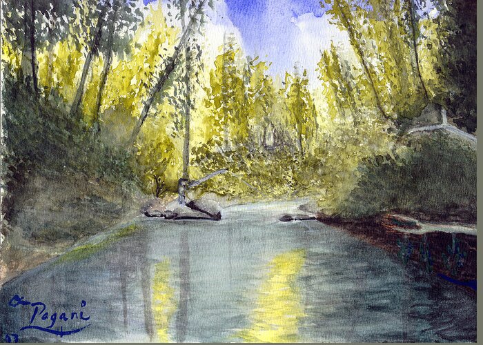 Wilson River Greeting Card featuring the painting Tillamook Fishing by Chriss Pagani