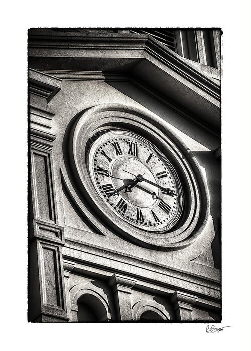 Time Greeting Card featuring the photograph Time in Black and White by Brenda Bryant