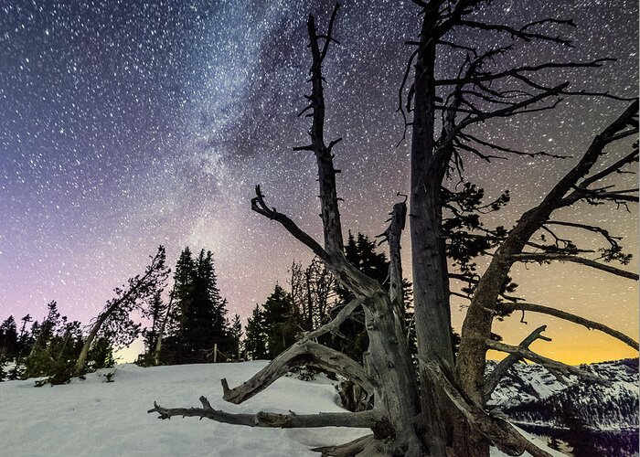 Milky Way Greeting Card featuring the photograph Time by Mike Ronnebeck